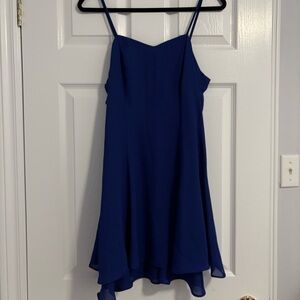 Elegant Blue Mini Dress with spaghetti straps